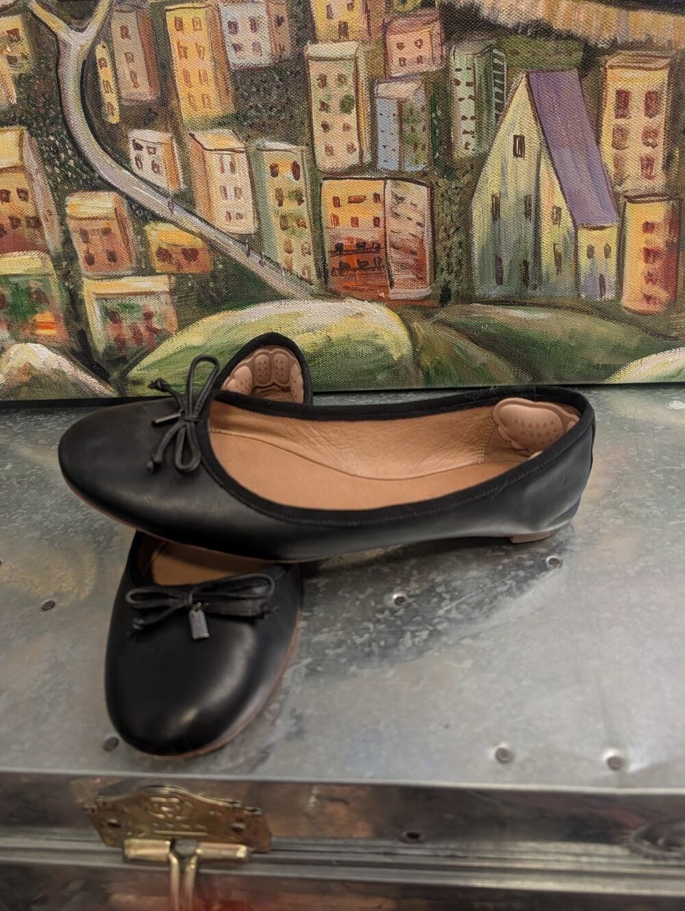 Coach black ballet flats 36.5
